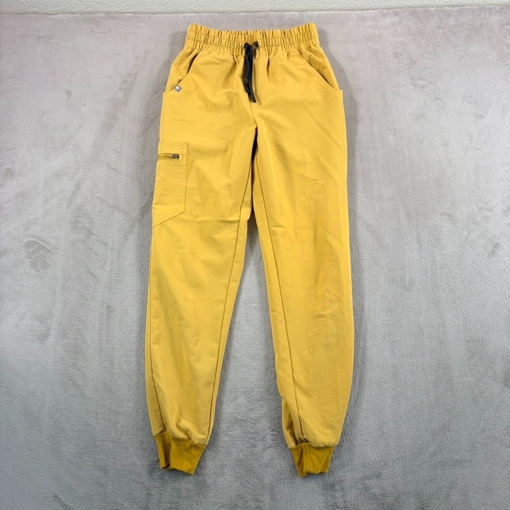 FIGS Zamora Jogger Scrub Pants Women XS Gold Technical Collection Nurse Medical